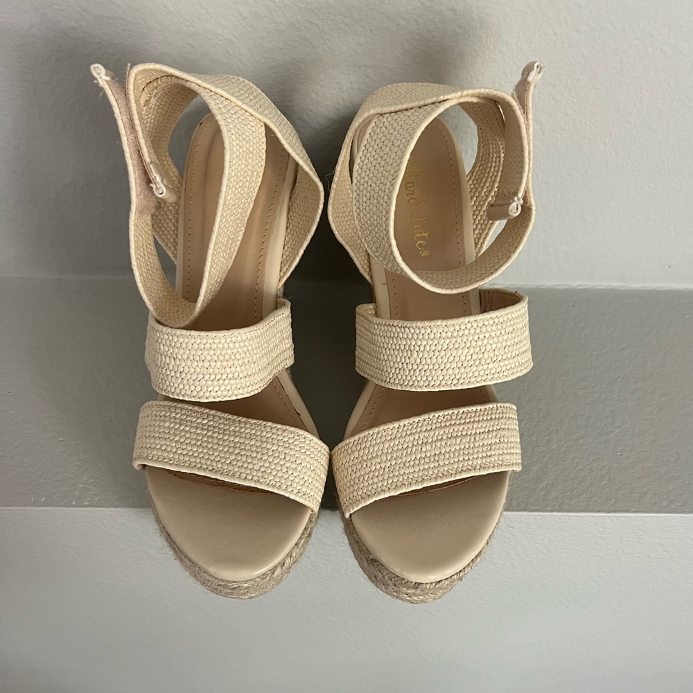 Altar'd State Cream Wedge Sandals
